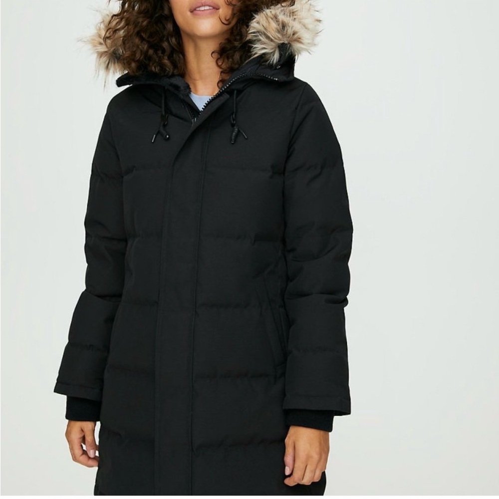 TNA St Anton Black Puffer Jacket with Faux Fur Hood - Picture 16 of 16
